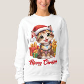 Holiday Lights & Whiskers Trui (Voorkant)