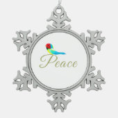 Holiday Little Bird  Messenger of Peace Tin Sneeuwvlok Ornament (Voorkant)