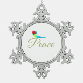 Holiday Little Bird  Messenger of Peace Tin Sneeuwvlok Ornament