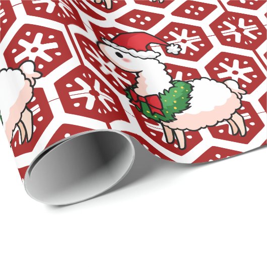 Holiday Llama Elf Cadeaupapier (Rol Hoek)