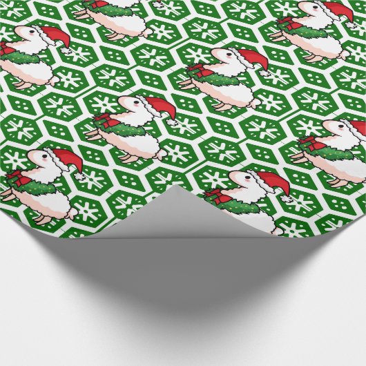 Holiday Llama Elf Cadeaupapier (Hoek)