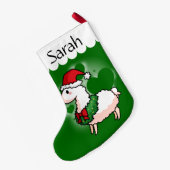 Holiday Llama Elf Kleine Kerstsok (Achterkant (Hangend))