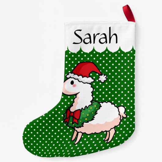 Holiday Llama Elf Kleine Kerstsok (Achterkant)