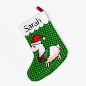 Holiday Llama Elf Kleine Kerstsok (Achterkant (Hangend))