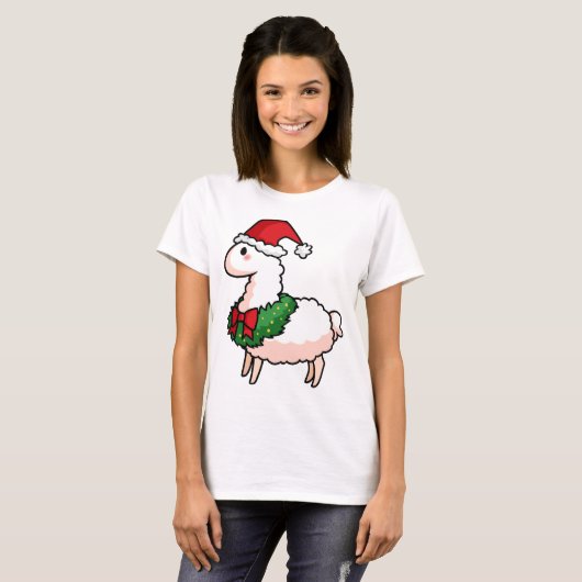 Holiday Llama Elf T-shirt (Voorkant volledig)