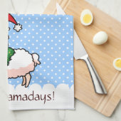 Holiday Llama Elf Theedoek (Quarter Fold)