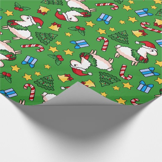 Holiday Llama Madness Cadeaupapier (Hoek)