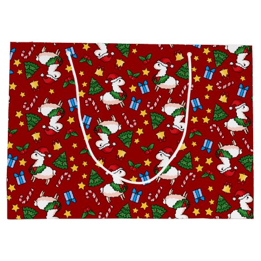 Holiday Llama Madness Large Cadeautasje (Achterkant)
