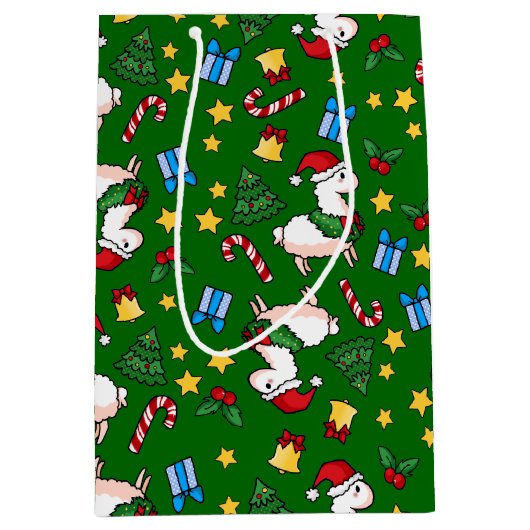 Holiday Llama Madness Medium Cadeauzakje (Voorkant)