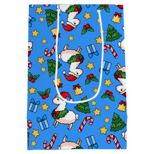 Holiday Llama Madness Medium Cadeauzakje (Achterkant)