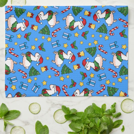 Holiday Llama Madness Theedoek (Gevouwen)