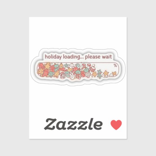 Holiday Loading Progress Bar Cute Christmas Vinyl Sticker (Vel)