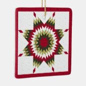 Holiday Lone Star Quilt Design Keramisch Ornament (Rechts)