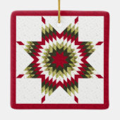 Holiday Lone Star Quilt Design Keramisch Ornament (Achterkant)