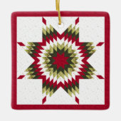 Holiday Lone Star Quilt Design Keramisch Ornament (Voorkant)