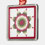 Holiday Lone Star Quilt Design Metalen Ornament (Links)