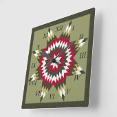 Holiday Lone Star Quilt Design Vierkante Klok (Hoek)