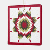 Holiday Lone Star Quilt Ontwerp Keramisch Ornament (Links)