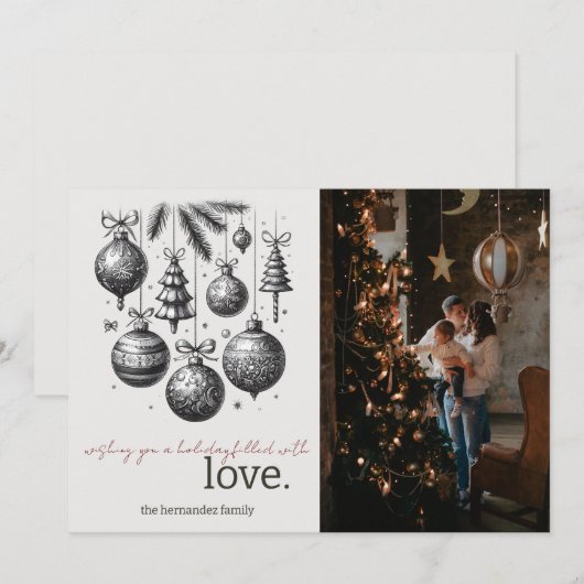 Holiday Love Feestdagenkaart (Voorkant / Achterkant)
