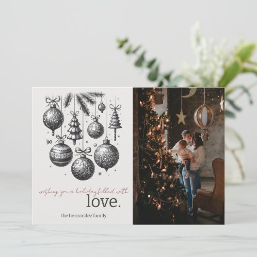 Holiday Love Feestdagenkaart (Staand voorkant)