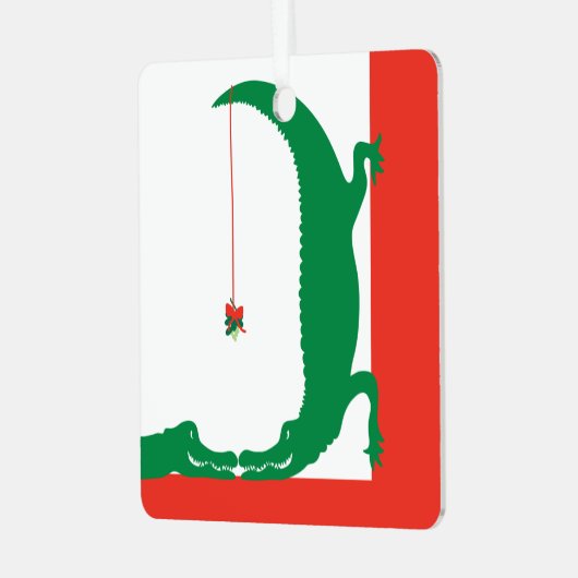 Holiday Love Gator Ornament (Voorkant links)