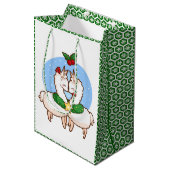 Holiday Love Llamas Medium Cadeauzakje (Voorkant Gekanteld)