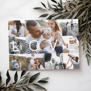 Holiday Love Moderne minimale meervoudige raster Feestdagenkaart