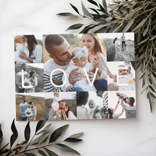 Holiday Love | Moderne minimale meervoudige raster Feestdagenkaart