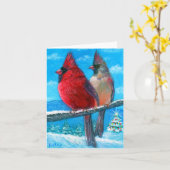 'Holiday LoveBirds' Kaart (Gele Bloem)