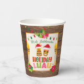 Holiday Luau Party Paper Cups Papieren Bekers (Achterkant)