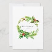 Holiday Luncheon Red Holly Berry Kerstmis Kaart (Achterkant)