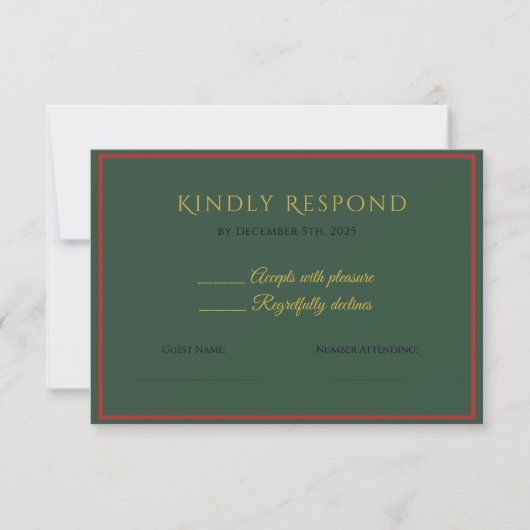 Holiday Luxe Elegant RSVP Card for Business (Voorkant)