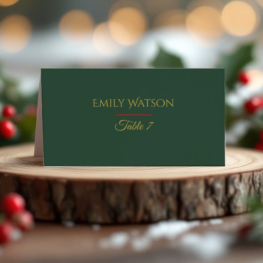 Holiday Luxe Modern Christmas Place Card  Plaatskaartje