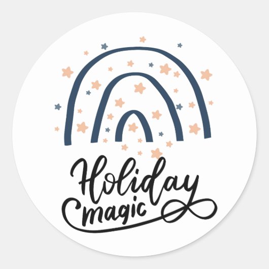 Holiday Magic Boho Rainbow Ronde Sticker (Voorkant)