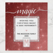 Holiday MAGIC Burgundy Blush Waterverf Monogram Wijn Etiket (Enkel label)