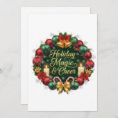 Holiday Magic & Cheer Festive Christmas  Feestdagenkaart (Voorkant / Achterkant)