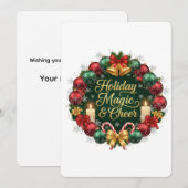 Holiday Magic & Cheer Festive Christmas Feestdagenkaart (Voorkant / Achterkant)