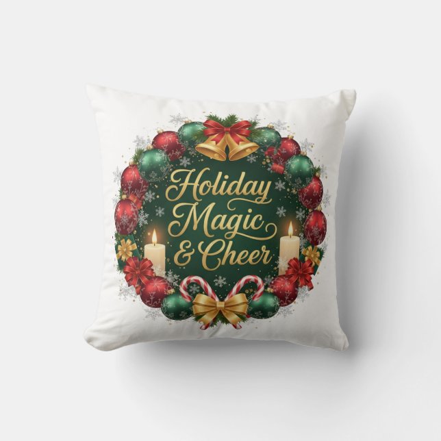 Holiday Magic & Cheer Festive Christmas  Kussen (Voorkant)