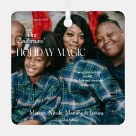 Holiday Magic Magazine Hoesje-stijl familiefoto Metalen Ornament