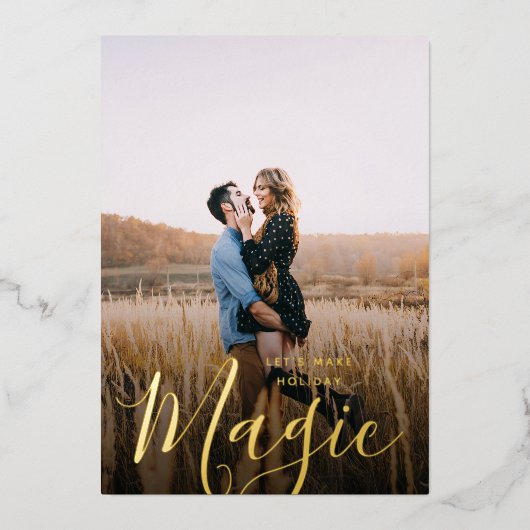 Holiday Magic Photo Gold Foil Kaart (Voorkant)