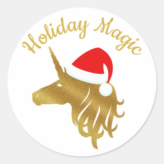 Holiday Magic Unicorn Sticker (Voorkant)