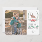 Holiday Magic | Woodland Jackalope-fotokaarten Feestdagenkaart (Voorkant)