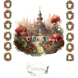 Holiday Magical Castle Decoupage Paper Tissuepapier