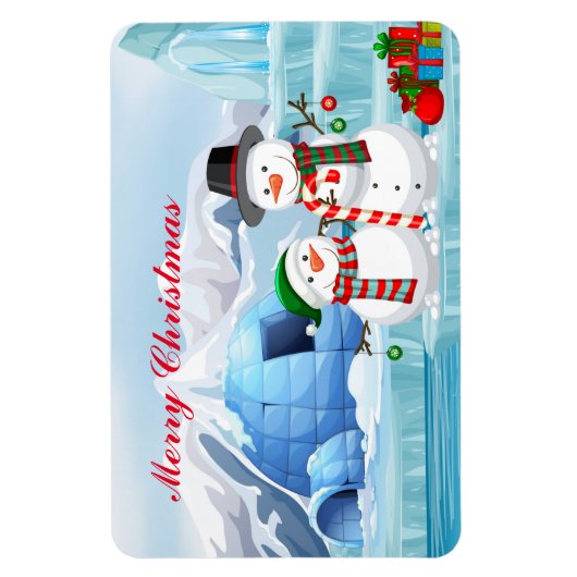 Holiday Magnet-Snowmen Magneet (Verticaal)