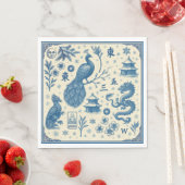 Holiday Mahjong Toile Napkins  Servet (Insitu)