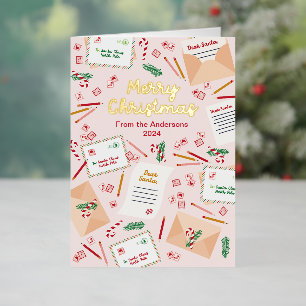 Holiday Mail & Letters to Santa - Vrolijk Kerstfee Folie Feestdagenkaart