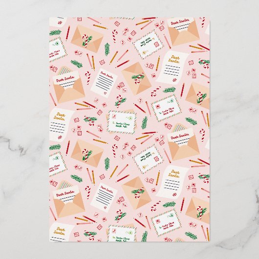 Holiday Mail & Letters to Santa - Vrolijk Kerstfee Folie Uitnodiging (Achterkant)