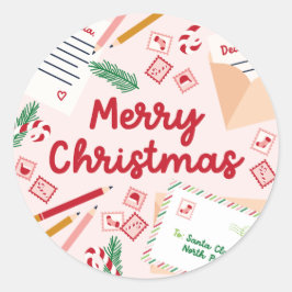 Holiday Mail & Letters to Santa - Vrolijk Kerstfee Ronde Sticker