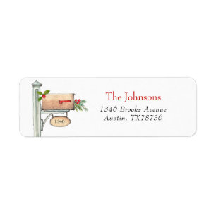 Holiday Mailbox met wintergroen Etiket