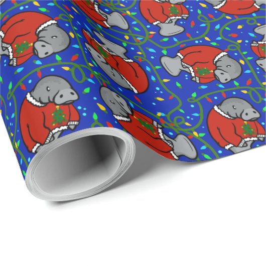 Holiday Manatees Cadeaupapier (Rol Hoek)